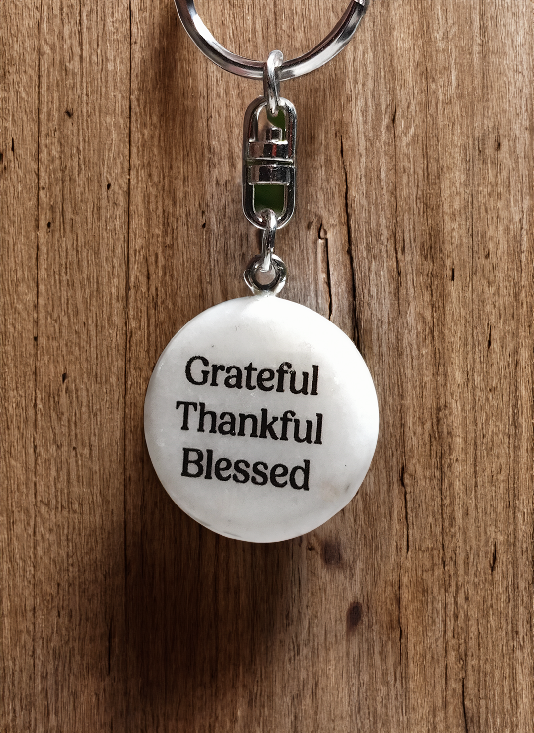 Gratitude Marble Keychain: Blessed