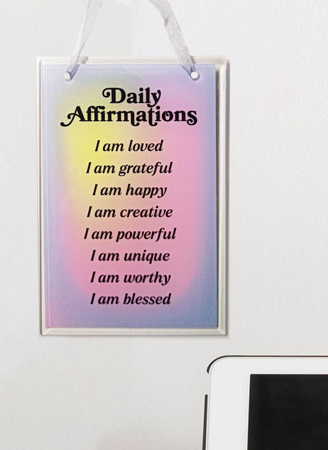 Glass Ornament: Daily Affirmations